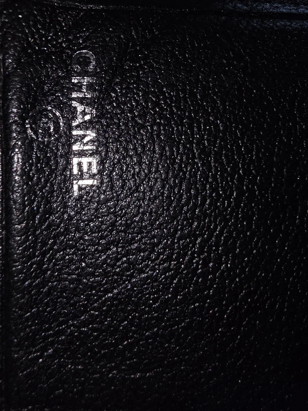 CHANEL Black Lambskin Leather Billfold Camellia Floral Accent With CC Emblem